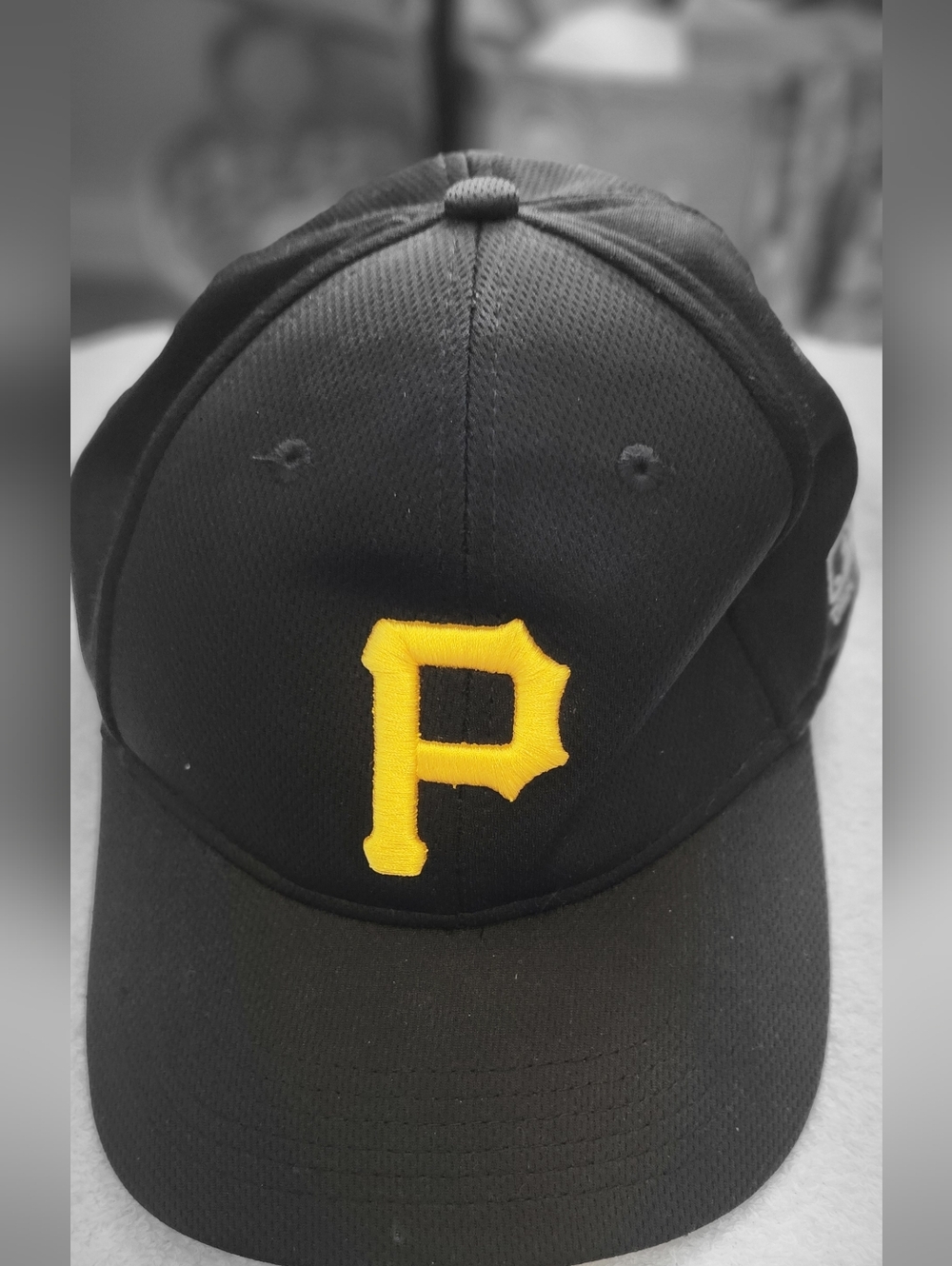 Black MLB Team Cap with Red Accent Label